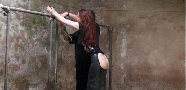  Barn slaves outdoor domination and harsh breast whipping of submissive Sacha